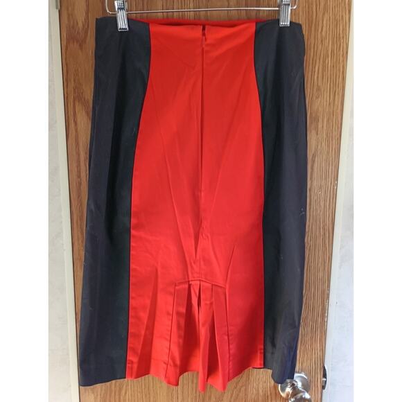 Worthington Colorblock Pencil Skirt Red Black Executive Chic Minimalist 10 - Picture 3 of 8